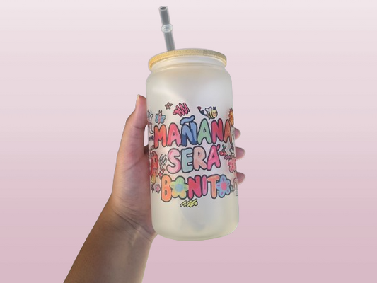 Manana Sera Bonito Frosted Glass Cup