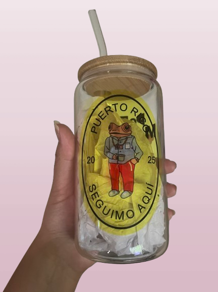 Bad Bunny Cafe 16oz Glass Cup