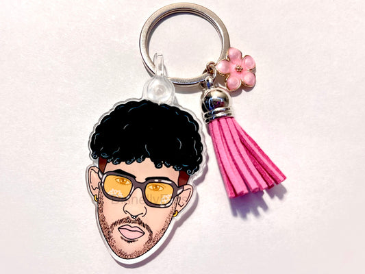 Bad Bunny Flower Keychain