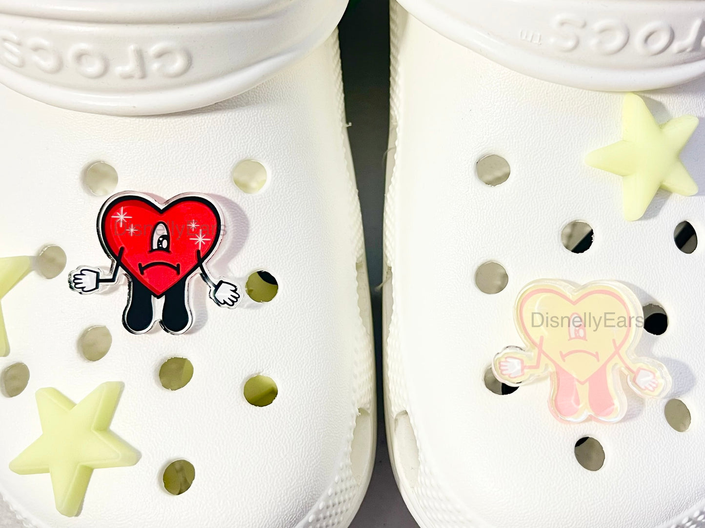 Sad Heart Acrylic Shoe Charms