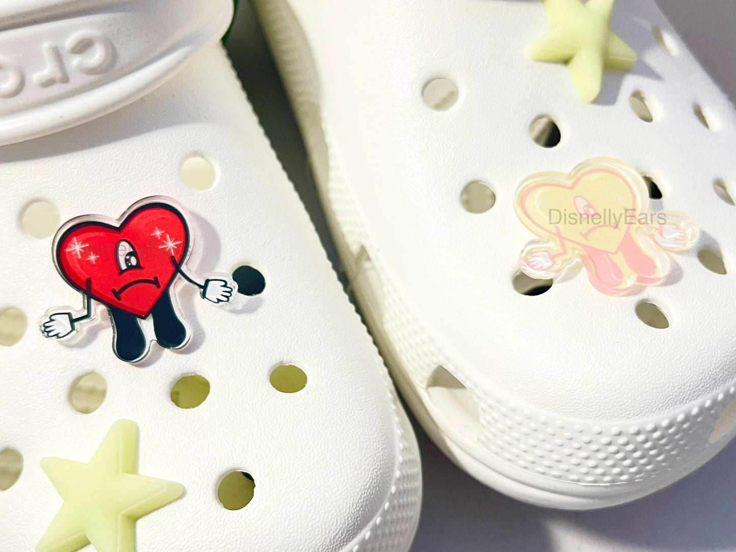 Sad Heart Acrylic Shoe Charms