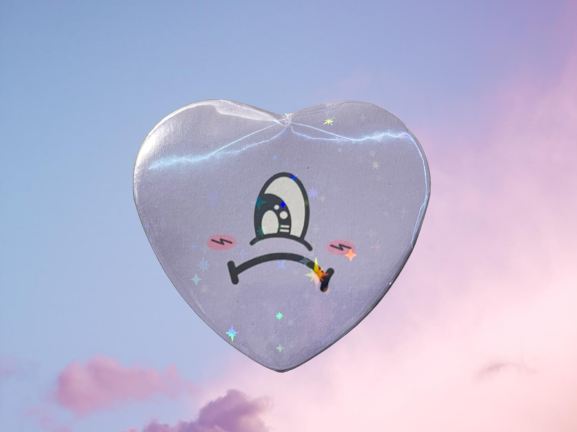 Sad Heart Button Pins/Magnet