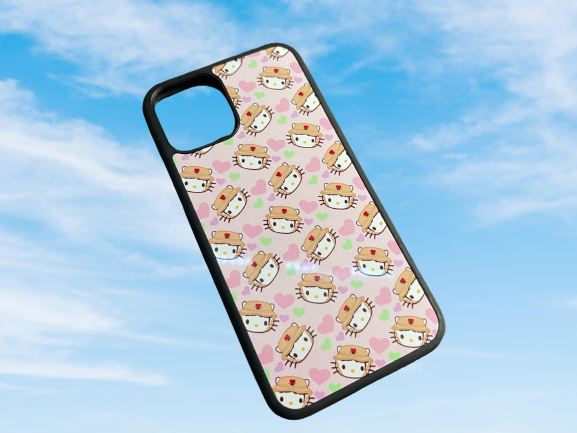 Heart Patterned Bad Kitty Phone Cases