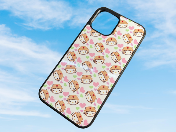 Heart Patterned Bad Kitty Phone Cases