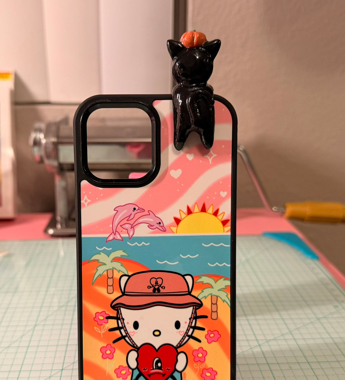 Pumpkin Kitty Phone Buddy