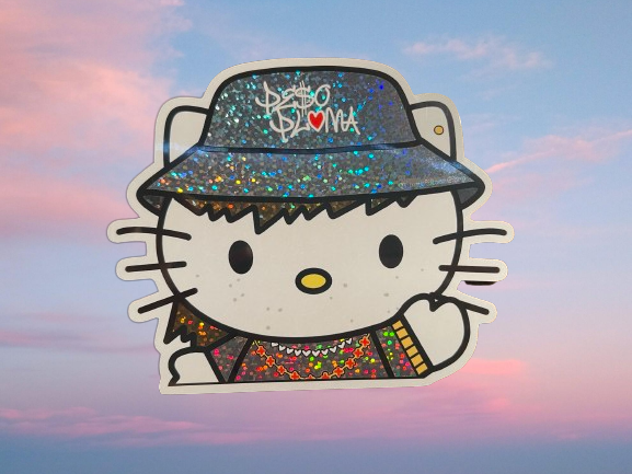 Peso Kitty Glitter Car Decals (Waterproof)