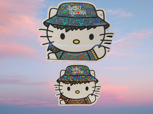 Peso Kitty Glitter Car Decals (Waterproof)