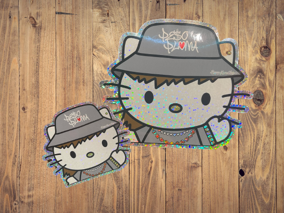 Extra Glittery Peso Kitty Car Decal