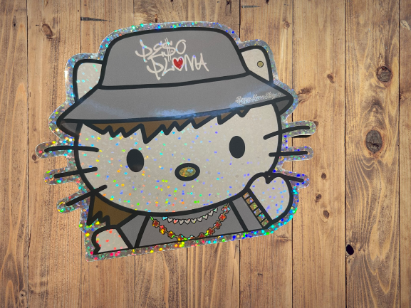 Extra Glittery Peso Kitty Car Decal