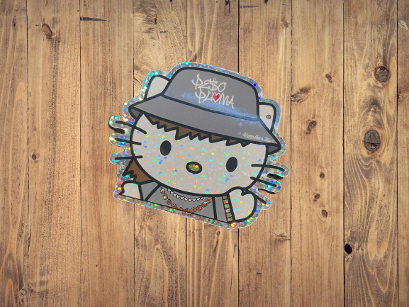 Extra Glittery Peso Kitty Car Decal