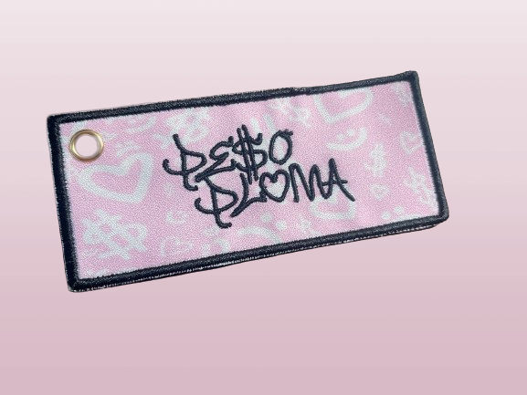 Pink Peso Pluma Jet Tag Keychain