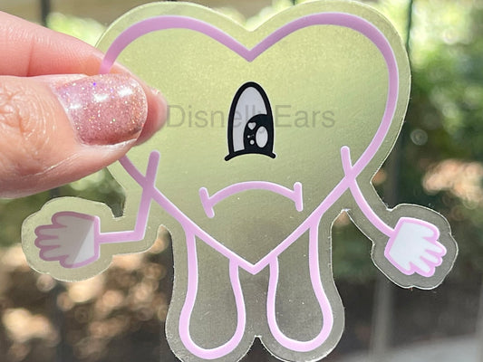 Clear Sad Heart Sticker