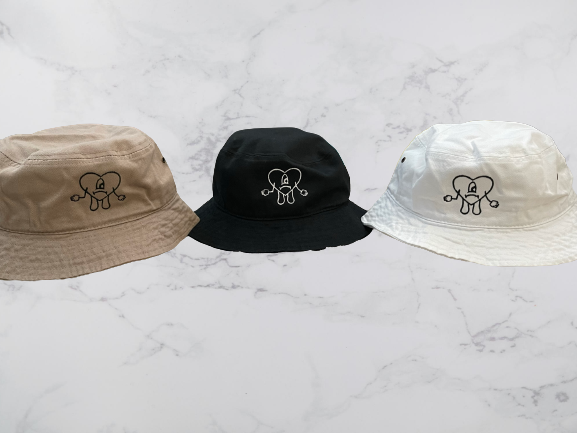 Sad Heart Embroidered Bucket Hats