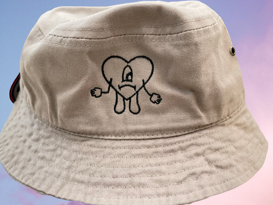 Sad Heart Embroidered Bucket Hats