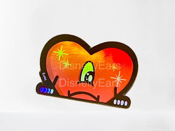 Sad Heart Peeker Car Decal