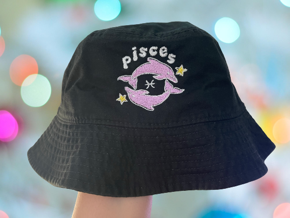 Pisces Embroidered Bucket Hat