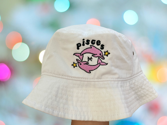 Pisces Embroidered Bucket Hat