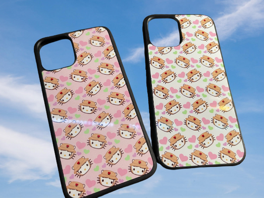 Heart Patterned Bad Kitty Phone Cases